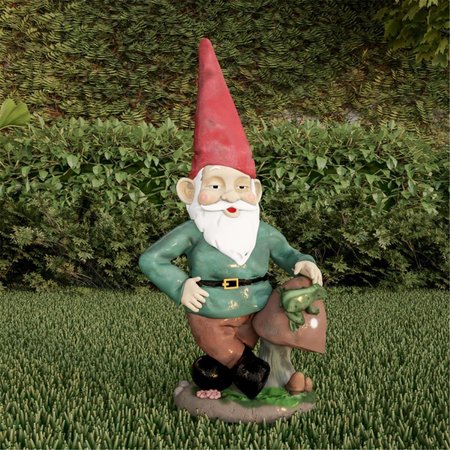 PURE GARDEN Lawn Gnome Statue-Fun Classic Style Resin Figurine for Outdoor Garden Decor 50-LG1099